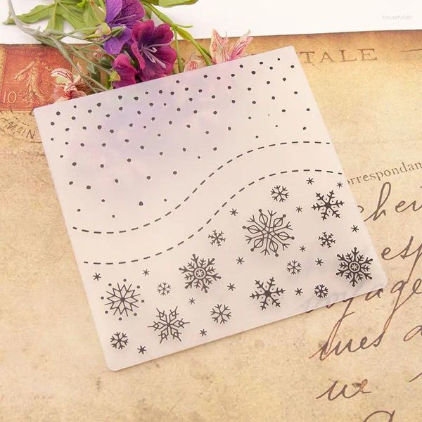 Ferramentas artesanais de floco de neve de natal, pastas de gravação de plástico para scrapbooking, artesanato de papel/fabricação de cartões, suprimentos de decoração