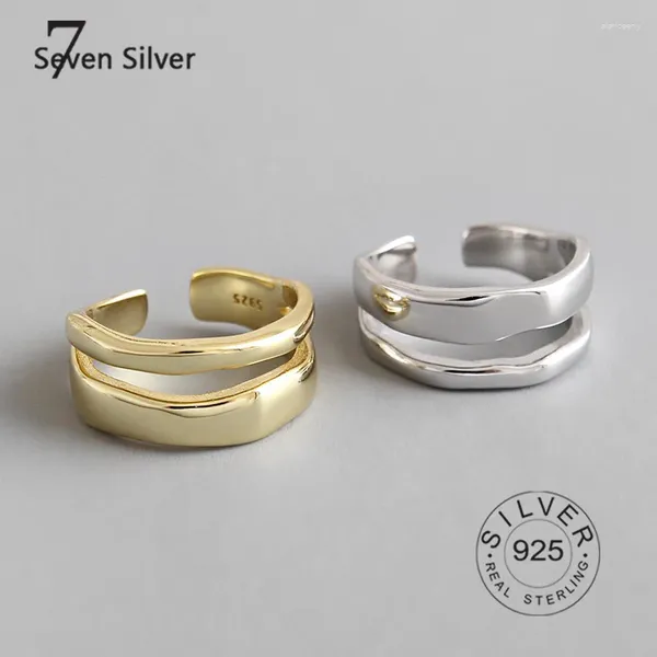 Cluster Ringe Echt 925 Sterling Silber Finger Für Frauen Unregelmäßige Trendy Edlen Schmuck Große Einstellbare Antike Anillos