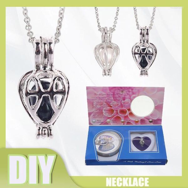 Ожерелья с подвесками, жемчужное ожерелье, вакуумный пакет/банка, натуральный шарм, подарочная коробка, модные ювелирные изделия для девочек, замена на удачу