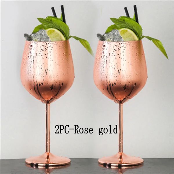 2pcs şarap bardakları paslanmaz çelik 188 Metal Wineglass Bar Far Glass Şampanya Kokteyl İçme Kupası Takımları Parti Malzemeleri 240127