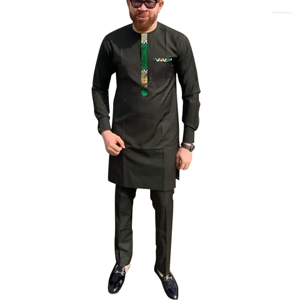 Tute da uomo Stampa africana Abito tradizionale da uomo Dashiki Abbigliamento da festa alla moda nigeriana