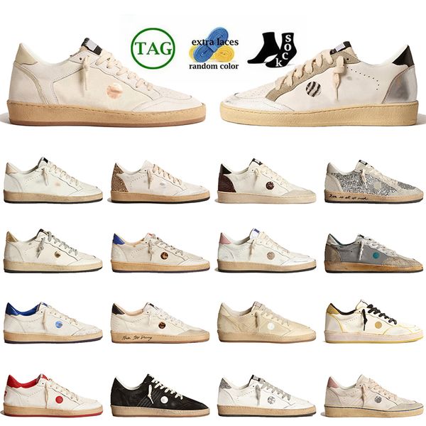 Modedesigner Ball Star Freizeitschuhe Gold Glitzer Low OG Original Leder Wildleder Italien Marke Handgefertigte Trainer Obermaterial Vintage Plateau Silber Damen Herren Sneakers