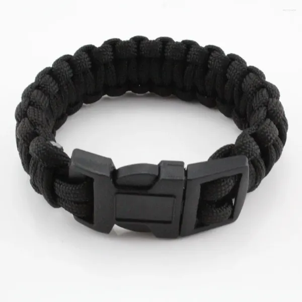 Charme Pulseiras Parachute Cord Emergência Sobrevivência Paracord Pulseira Para Homens Com Fivela De Plástico Moda Clássica Corda Trançada Pulseira Artesanal