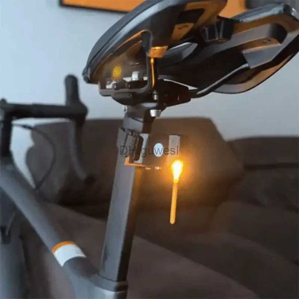 Outros acessórios de iluminação Bicicleta gotejando luz traseira sinal de volta bicicleta usb recarregável led conjunto cauda traseira segurança decorativa indicador de luz traseira yq240205