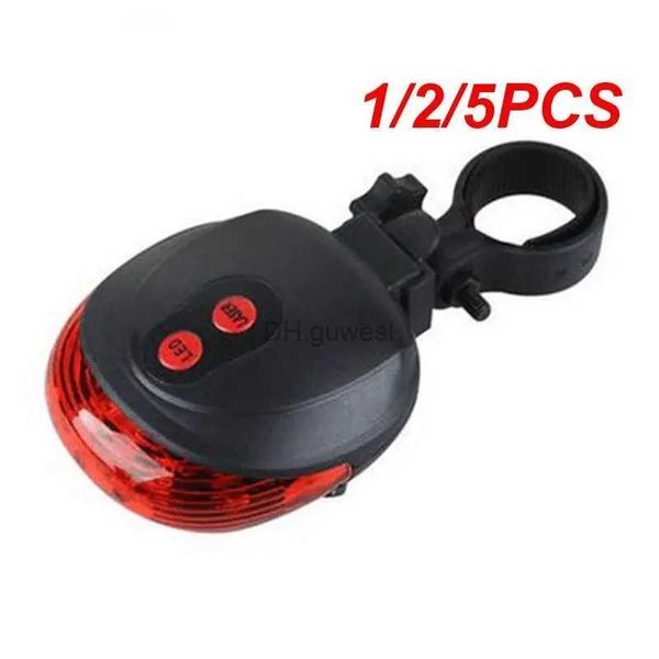 Altri accessori di illuminazione 1/2/5 pezzi Luci per bici Fanale posteriore per ciclismo impermeabile Avvertimento di sicurezza Fanale posteriore MTB Luci posteriori per bici 2 laser 5 LED YQ240205