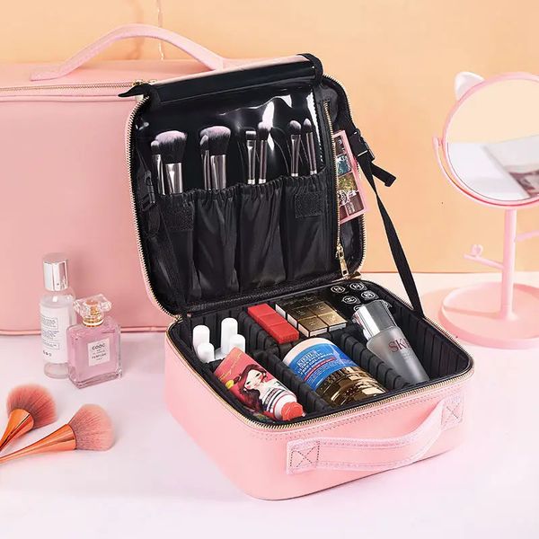 Bolsa de maquiagem para mulheres, grande capacidade, bolsa cosmética, salão de beleza, tatuagens, arte de unhas, estojo 240227