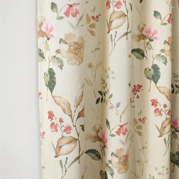 Tenda personalizzata in cotone nordico e lino con stampa fronte-retro beige per tende ombreggianti, soggiorno, sala da pranzo, camera da letto