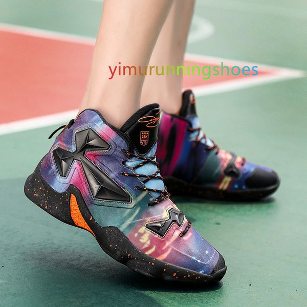 Sapatos de basquete masculino cesta crianças alta superior sapatos esportivos ao ar livre formadores feminino casual tênis de beisebol l42