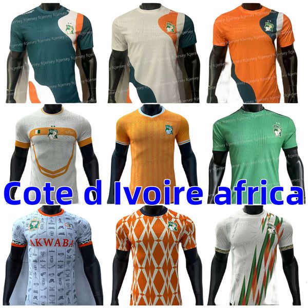 23 24 25 Maglia da calcio Costa D'Avorio Squadra nazionale Tifosi del giocatore Casa Trasferta Costa d'Avorio DROGBA KESSIE Maillots De Football Uniformi da uomo Coppa africana Maglia da allenamento per bambini