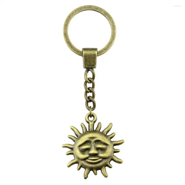 Chaveiros descobertas para diy sun moon estrela de cinco pontas metal artesanato chaveiro acessórios