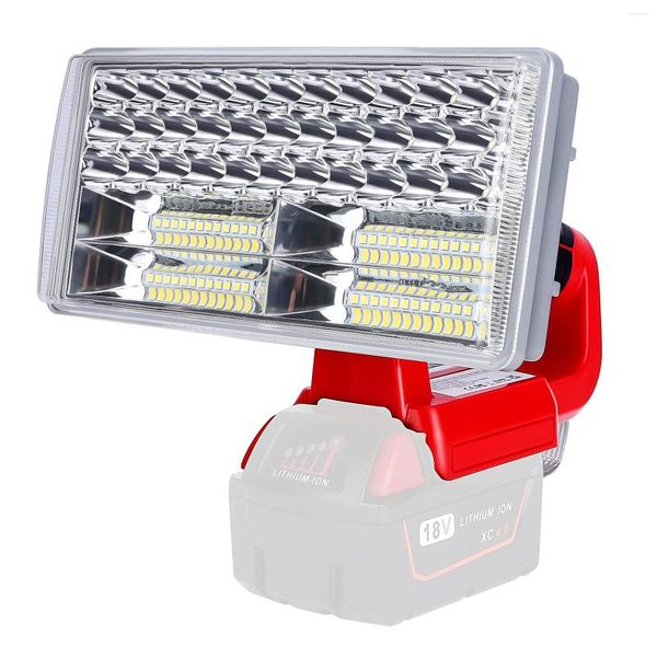 Lanternas portáteis 40W Work Light Spotlight Recarregável Outdoor Camping LED Lanterna Horizonta Lâmpada para Milwaukee 14.4V-18V Li-ion Battery