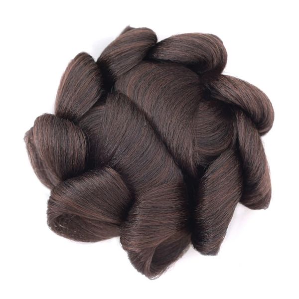 Kadınlar için saç parçaları klipsleri koyu kahverengi scrunchies saç yüksek sıcaklık fiber örgülü chignon gelin için bayan sentetik bunlar 240119