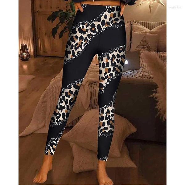 Женские брюки Divasily 2024, модные леггинсы с леопардовым принтом и высокой талией на флисовой подкладке, женские повседневные узкие брюки