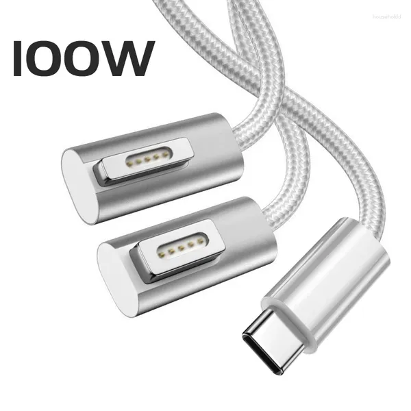 Bilgisayar Kabloları 100W Dizüstü Bilgisayar Hızlı Şarj Kablosu Kablosu MacBook Air Pro USB C Türü için 1.8 metre Manyetik Fiş Adaptör Magsaf 1 2