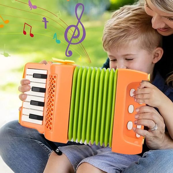 Игрушка-аккордеон, 10 клавиш, 8 бас-аккордеонов для детей, музыкальный инструмент, развивающие игрушки, подарки для малышей, начинающих, мальчиков и девочек 240124