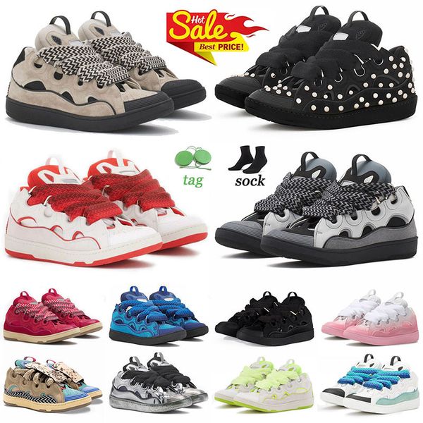 2024 Designer Scarpe casual Lavin Lavins Curb Mesh Weave Lace Up Rosa Lavine Triple Bianco Giallo Nero Uomo Donna Pelle Raschiare Piattaforma Scarpa Nappa Lavina Curbs Shoe