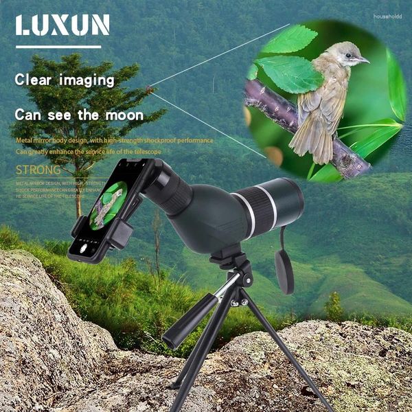 Telescópio luxun poderoso zoom 12-36x50 portátil viagem escopo hd birdwatch caça monocular com saco de transporte tripé