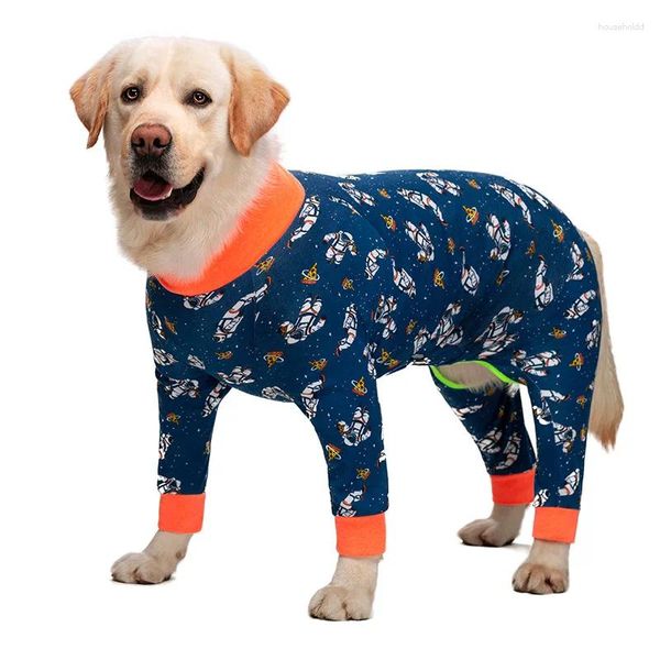 Hundebekleidung Haustier-Einteiler-Pyjama, Dinosaurier-Schädel-Druck, vollständiger Bedeckungs-Overall-Bodysuit für mittelgroße große Hunde, Pitbull-Samoje-Kleidung