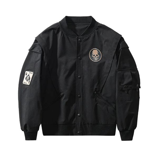 Herrenmode Bomberjacke Frühling Herbst Stehkragen Arbeitsjacke Männer Jugend bestickte Baseballuniform Plus Size Kleidung 240202