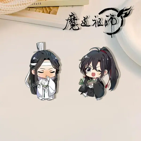 Broches mo dao zu shi emblemas pinos anime lan wangji wei wuxian broche feminino dos desenhos animados cosplay figura bonito para saco acessório presente