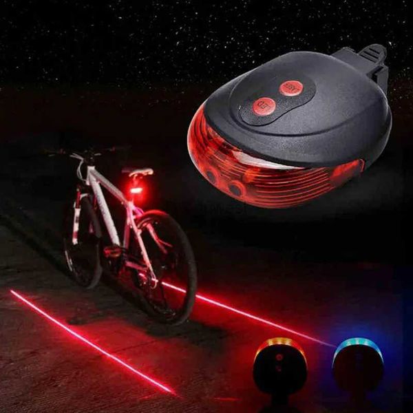 Outros acessórios de iluminação LED bicicleta luzes de bicicleta à prova d'água ciclismo lanterna traseira aviso de segurança lanterna traseira mtb bicicleta traseira luzes traseiras 2 lasers 5 LED YQ240205