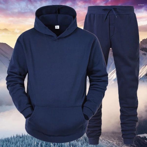 Tute da uomo Felpe con cappuccio Pantaloni Pullover caldi e solidi Giacche Maglioni Camicie invernali Abiti streetwear con cappuccio oversize con cappuccio