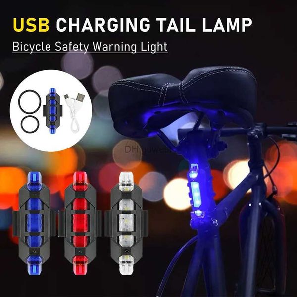 Altri accessori di illuminazione Avvertimento di sicurezza per bicicletta Fanale posteriore Impermeabile USB LED Ricaricabile Lampada per bicicletta Set MTB Ciclismo su strada Lampada per faro portatile YQ240205