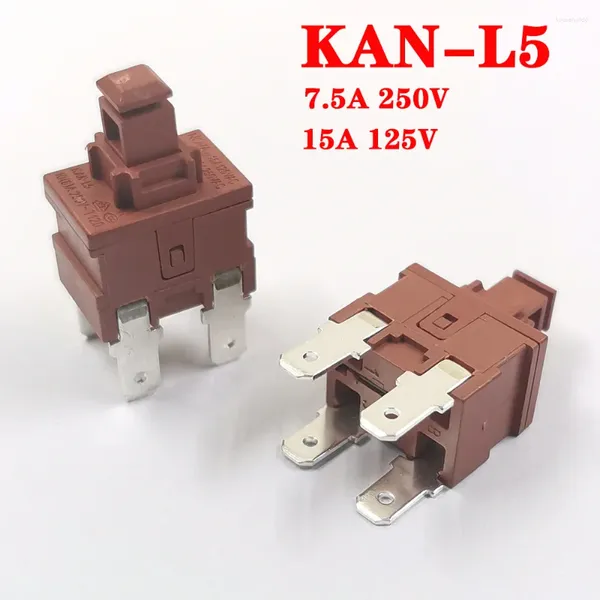 Controle Home Inteligente 1 PCS KAN-L5 Interruptor Power Push Button 7.5A 250V AC 4 Pin On Off T120 Aspirador de Pó Elétrico Fogão