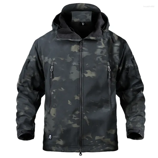 Jaquetas masculinas Militar Tático Jaqueta de Inverno Homens Exército CP Camuflagem Airsoft Roupas À Prova D 'Água Windbreaker Multicam Fleece Bomber Casaco Homem