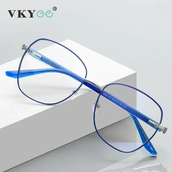 Óculos de sol Vicky Metal Prescrição Eyewear Mulheres Óculos de Leitura Oversized Miopia Borboleta Anti Azul Luz Óculos Quadro PFD3063