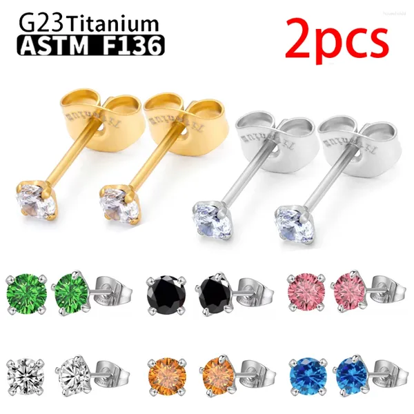 Ohrstecker 20G G23 Titan Ohrring für Frauen Mode Kristall klein 3mm 4mm 5mm F136 Piercing Schmuck