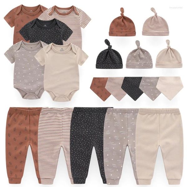 Set di abbigliamento Born 2024 Cotone unisex Vestiti per neonato Tute Pantaloni Cappelli Guanti/bavaglini Ragazza Cartoon Animal Bebes