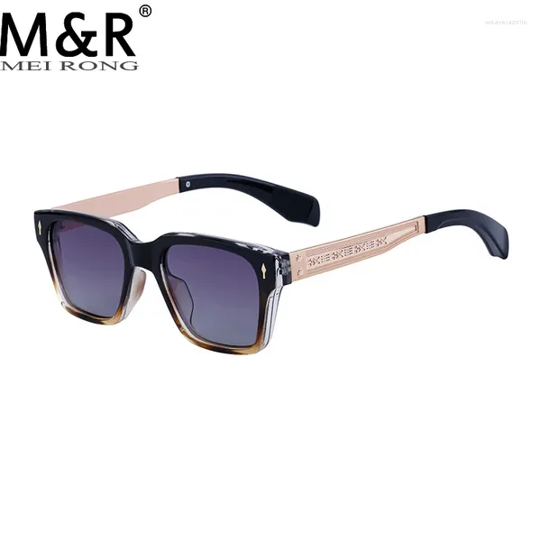 Óculos de sol 2024 simplicidade e moda masculino quadrado polarizado sunglasse sênior gradiente metal óculos ao ar livre condução protetor solar óculos