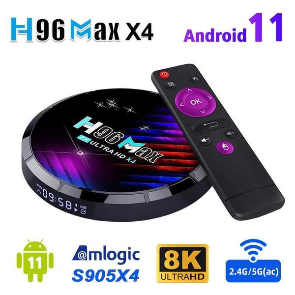 Smart TV Box H96 Max X4 Android 11 S905 H96Max 110 2 GB 16 GB 4 GB 32 GB 64 GB 8K AV1 24GHZ 5GHZ Wifi 240130