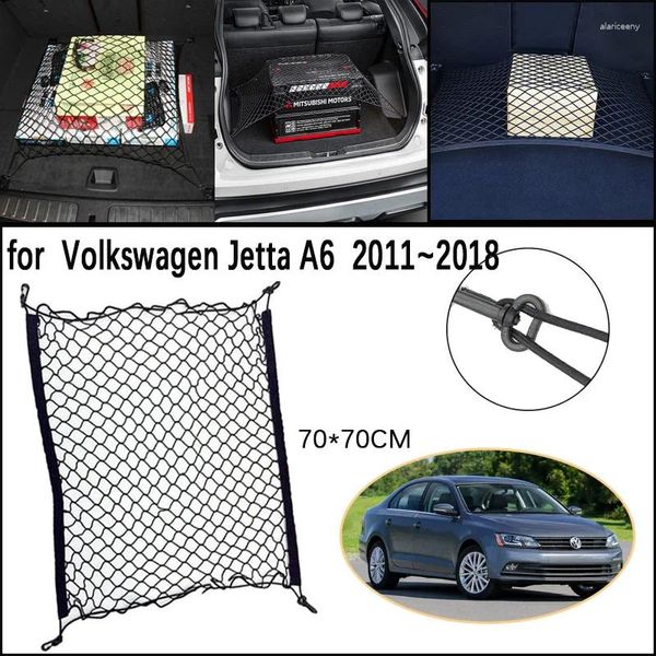 Auto Organizer Kofferraum Netzwerk Mesh Für Volkswagen VW Jetta A6 5C6 Mk6 2011-2024 Gepäck Feste Elastische Lagerung fracht Net Organisieren Zubehör