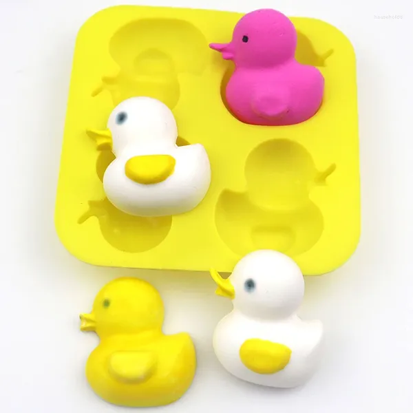 Moldes de cozimento pato molde de silicone forma animal sabão fazendo suprimentos biscoito geléia molde de chocolate para decoração de bolo cozinha pastelaria ferramenta