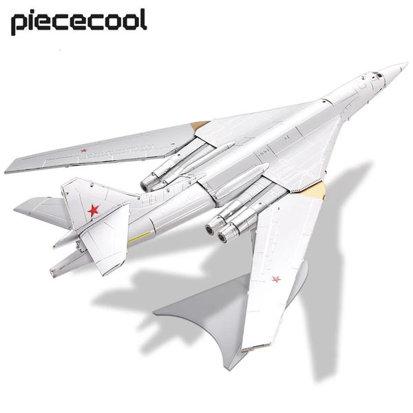 Piececool 3D-Metallpuzzle 1 200 Tu-160 Bomber-Flugzeug-Montagemodellbausätze, Puzzle, DIY-Spielzeug für Erwachsene, Weihnachtsgeschenke, Puzzle-Set 240131