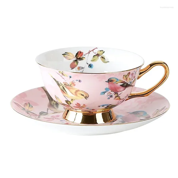 Кружки, европейский костяной фарфоровый порошок, набор кофейных чашек с птицами и креативной керамикой, высококлассный Пномпень, британский послеобеденный чай