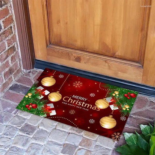 Tappetini da bagno Tappetino natalizio Tappeto da bagno super assorbente antiscivolo Babbo Natale Tappeto esterno Decorazioni per i piedi d'ingresso 2024