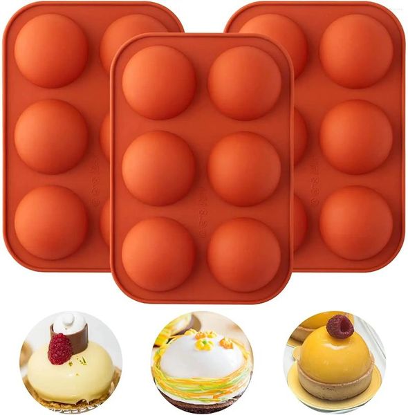 Stampi da forno 6 fori Mezza sfera Sfera Stampo in silicone per cioccolato Stampi per torta semi rotondi per dessert Mousse a cupola in gelatina fai-da-te