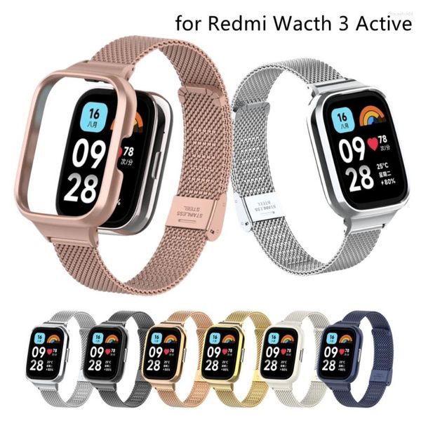 Pulseiras de relógio de metal para Redmi 3 Active Watchband Substituição Smart Wrist Band Watch3 Pulseira de aço inoxidável