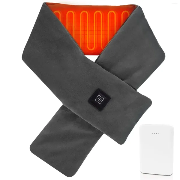 Bandanas lenço de aquecimento elétrico 3 almofadas de engrenagem ao ar livre quente aquecido usb xale térmico pescoço cinta babador para mulher