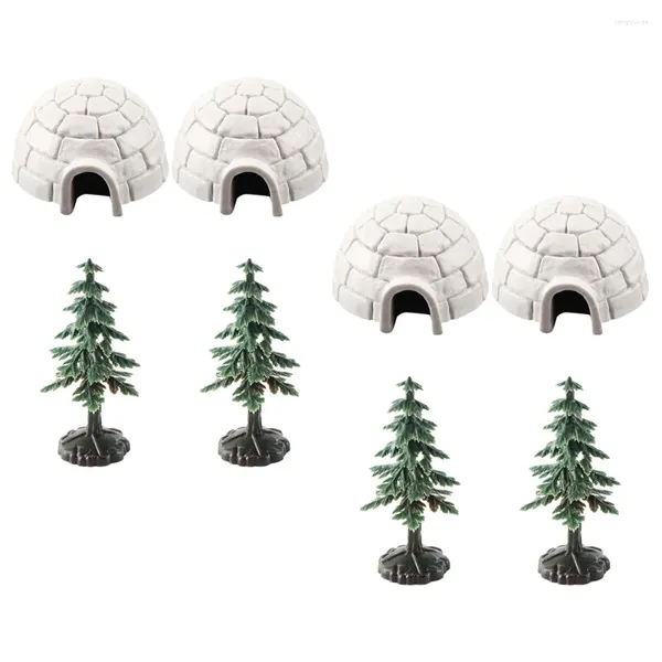 Gartendekorationen Iglu-Modell Home Decor Eishaus Figuren für Po Ornament Winter Mini Weihnachtsbäume Kunststoff Handwerk Statue