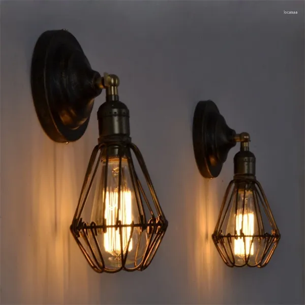 Настенный светильник, винтажный ретро-бра из кованого железа в стиле лофт, бра в индустриальном стиле, светильник Aisel Rust, американский регулируемый светильник