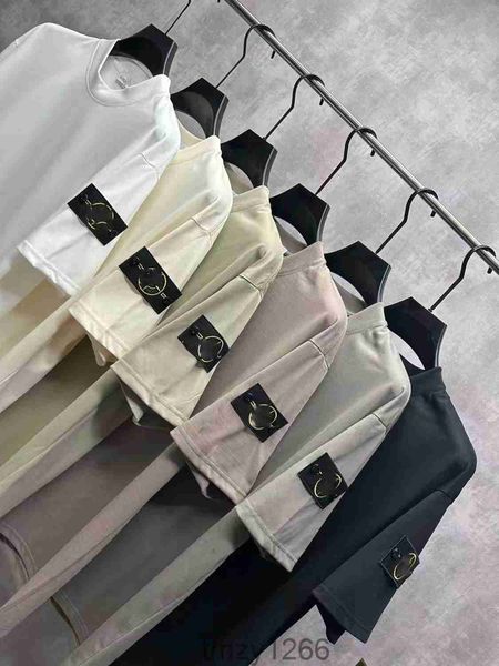 Stonlen Designer Известные мужские футболки высокого качества с буквенным принтом и круглым вырезом с коротким рукавом Черно-белые модные мужские женские футболки # wzc-013 PWFE