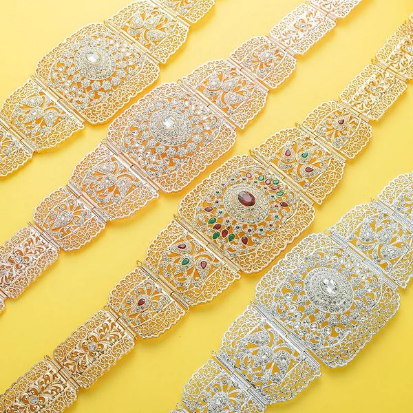 Роскошный арабский кафтан с металлической поясной цепочкой для женщин, свадебное платье, украшения для тела, марокканский пояс золотого цвета, регулируемая длина 240118