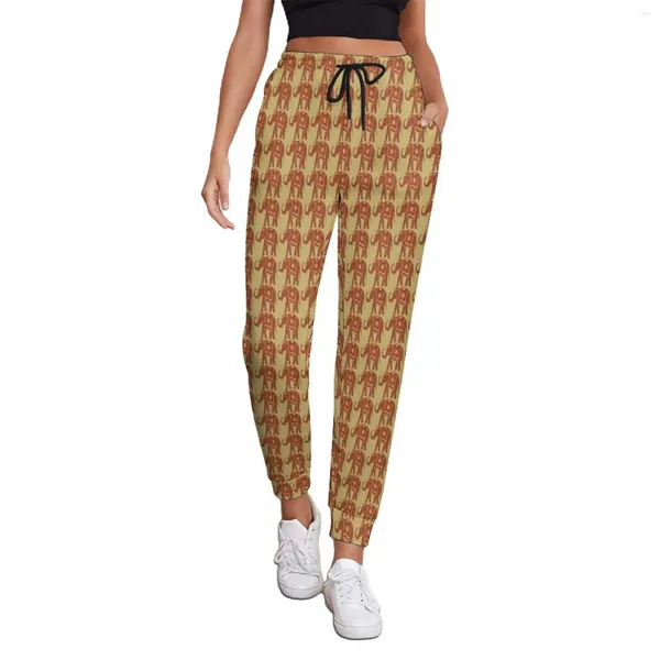 Pantaloni da donna Retro Elefante Baggy Donna Elefanti Arancione Y2K Pantaloni da jogging Pantaloni casual personalizzati primaverili Taglia grande 3XL