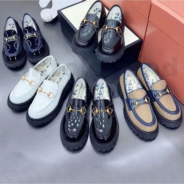 Luxuriöser Designer-Loafer aus Princet-Leder mit Stollensohle, 100 % echtes Leder, Bienenstickerei, Plateausohle mit Stollensohle, Schwarz, Rot, Segeltuch, Gummi, Beige, Größe 35–40, authentisch