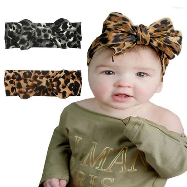 Haarschmuck für Kinder, Leopardenmuster, elastisches Stoffband, Baby-Kopfbedeckung, Kinder, Schleife, zartes Mädchen-Stirnband