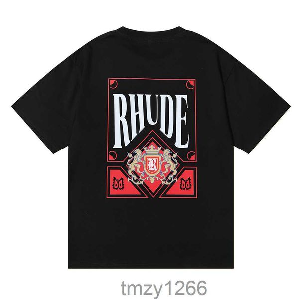 Bahar Yaz Rhude T Shirt Adam Gömlek Kadın Tees kaykay büyük boy erkekler kısa kollu tişört lüks marka erkek tişörtler beden s-xxl 2fbd